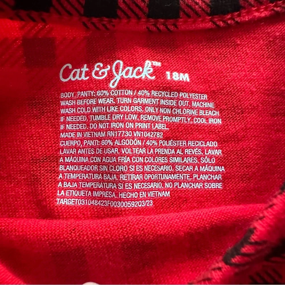 Cat & Jack Toddler Dress | Red and Black Check | Girls Size 18 M - Picture 2 of 4